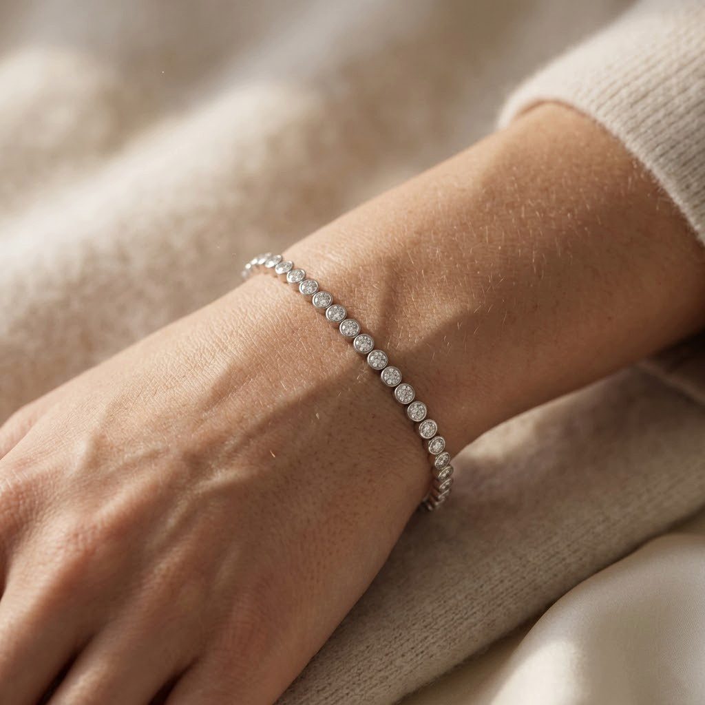 Suzan Gold Tennisarmband Suzan Gold® Tennis Armband 925 Sterling Silber Damen vergoldet 18 cm