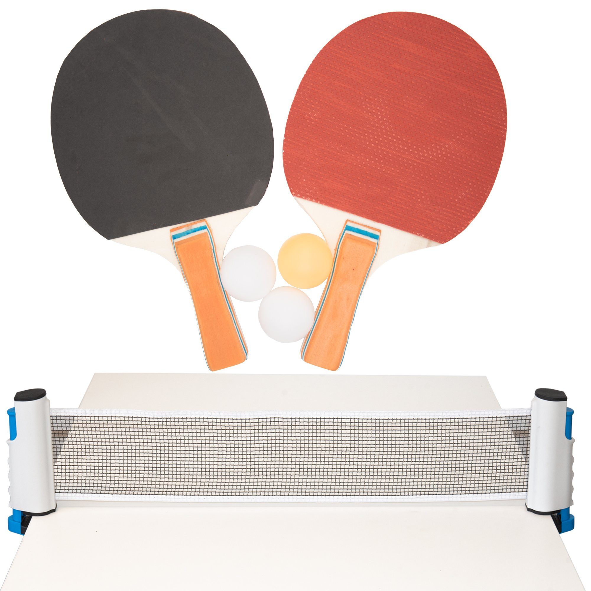 Set Tischtennisschläger, 6tlg, Tischtennisset, Tischtennisbälle, Tischtennisnetz + Tischtennisschläger conkor