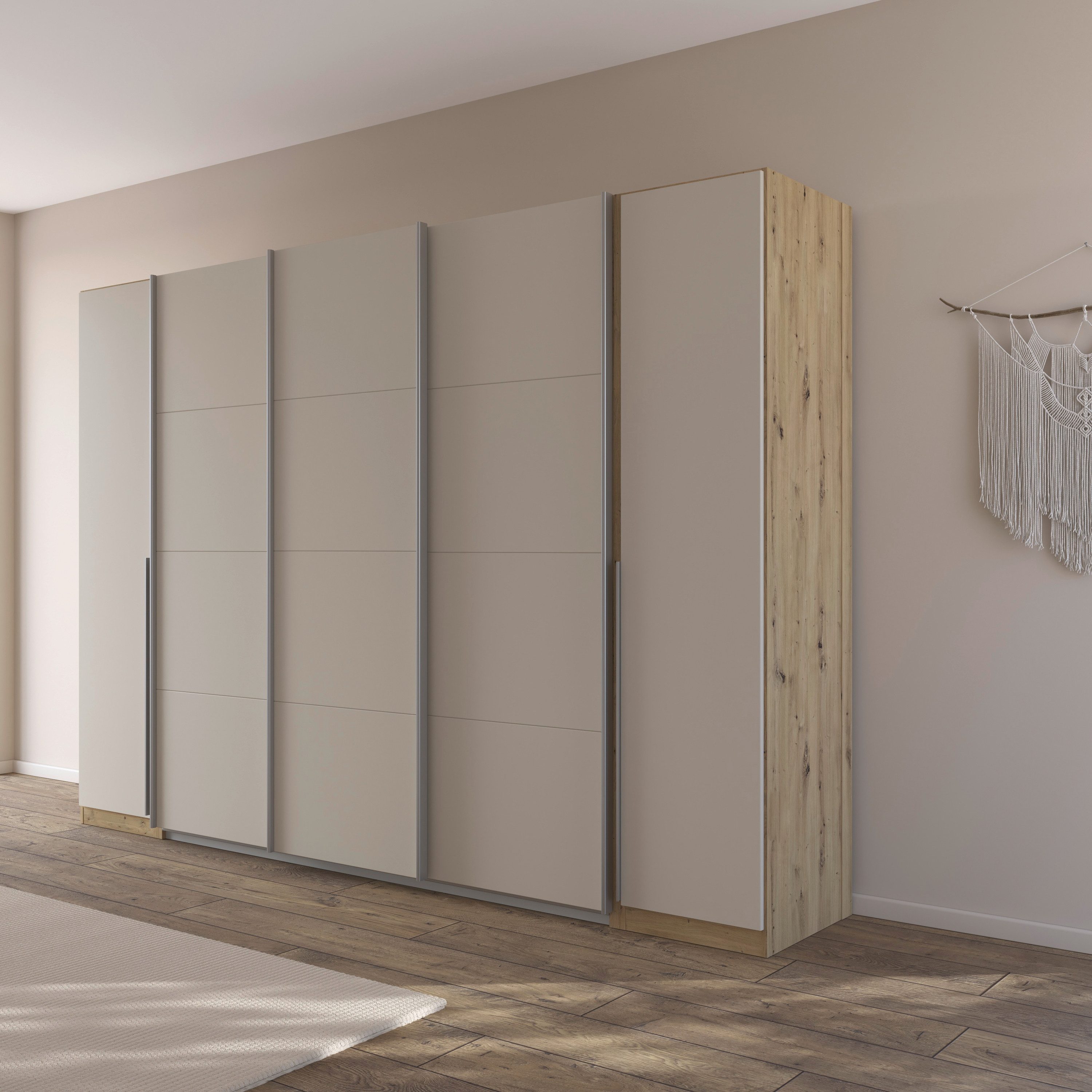 OTTO home Schwebetürenschrank Dreh-/Schwebetürenschrank Kleiderschrank Familie, Agordo (im angesagten Mix aus Dreh- und Schwebetüren) B/H/T 301x210X62cm viele Farben verfügbar TOPSELLER Made in GERMANY