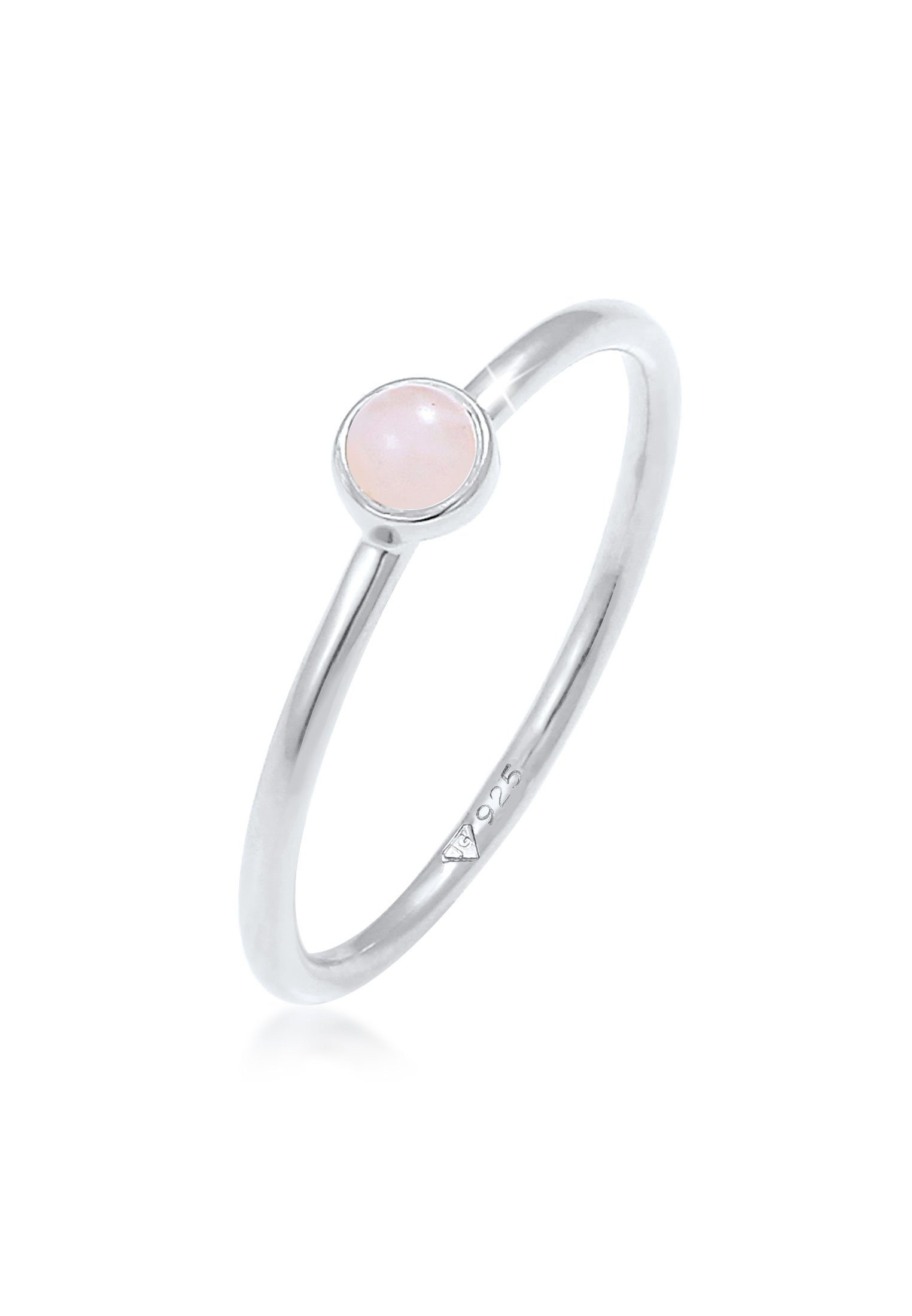 Elli Fingerring Rosenquarz Edelstein Stabelring 925er günstig online kaufen