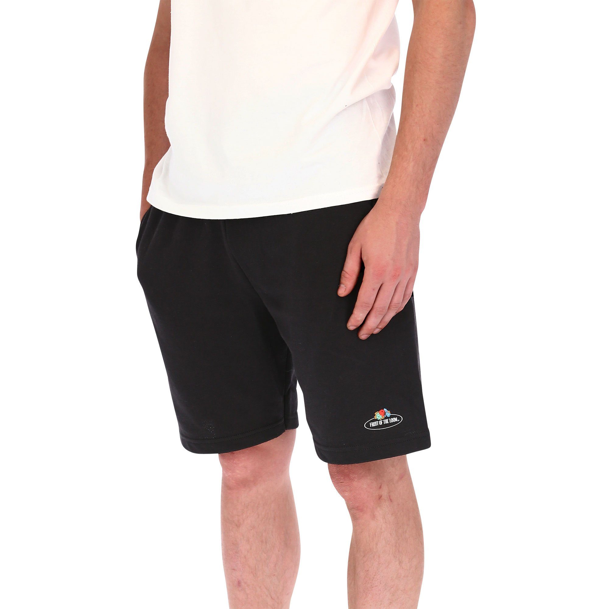 Fruit of the Loom Homewearhose Jogging-Shorts mit Vintage-Logo schwarz