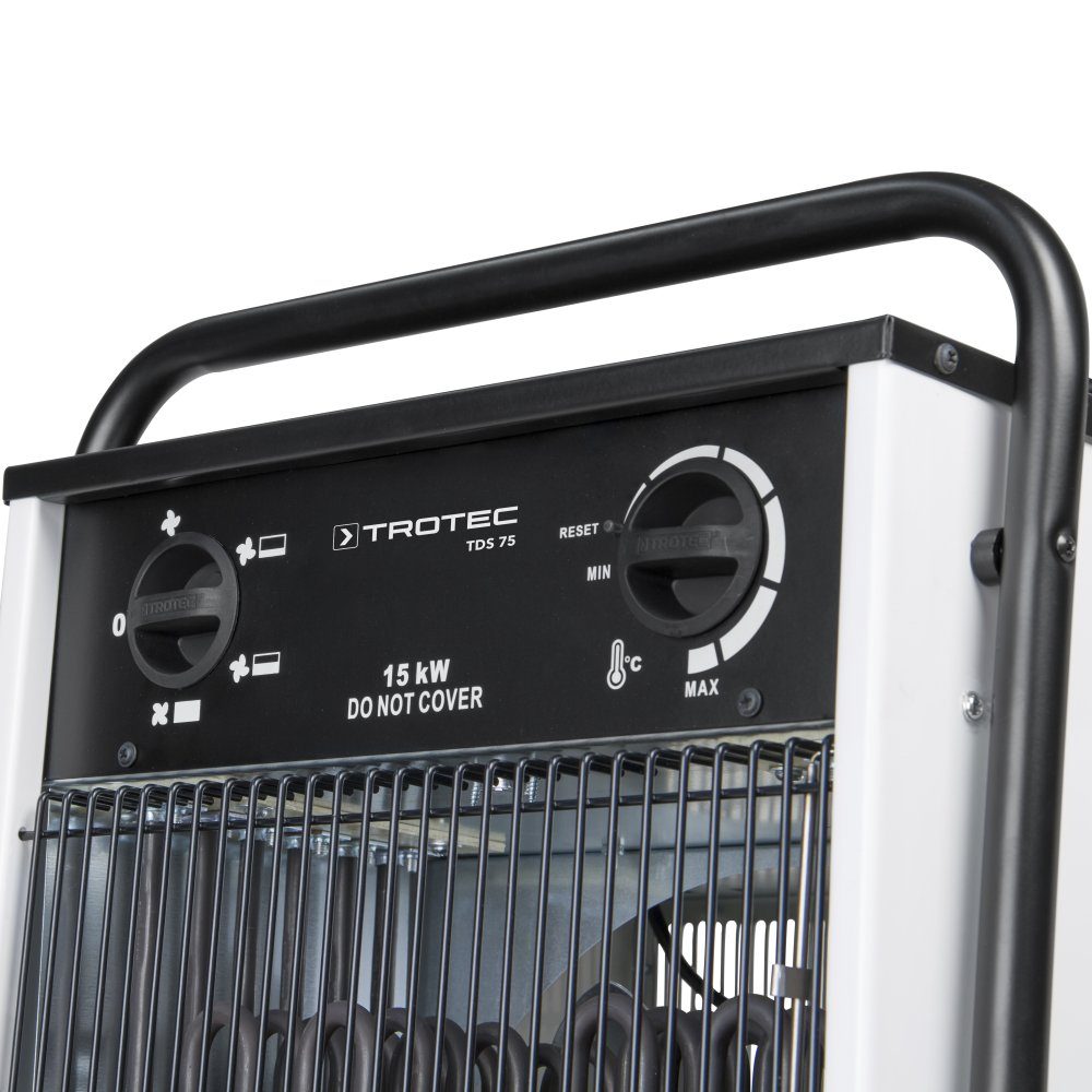 Heizgerät TROTEC 3 Thermostat, Heizgerät Elektroheizer Ventilatorfunktion Heizstufen, 15000 TDS 75, Bauheizer W, Heizlüfter