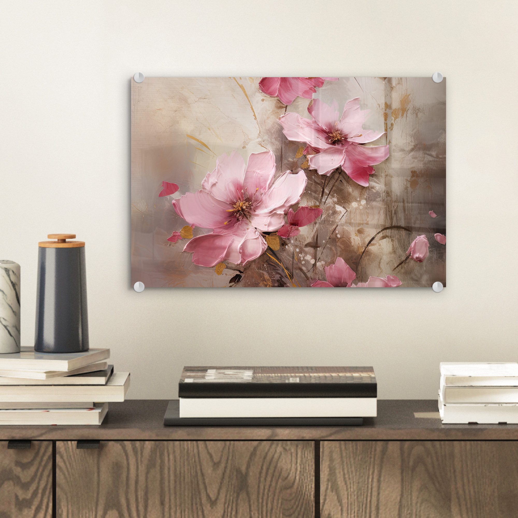 MuchoWow Acrylglasbild Blumen - Rosa - günstig online kaufen