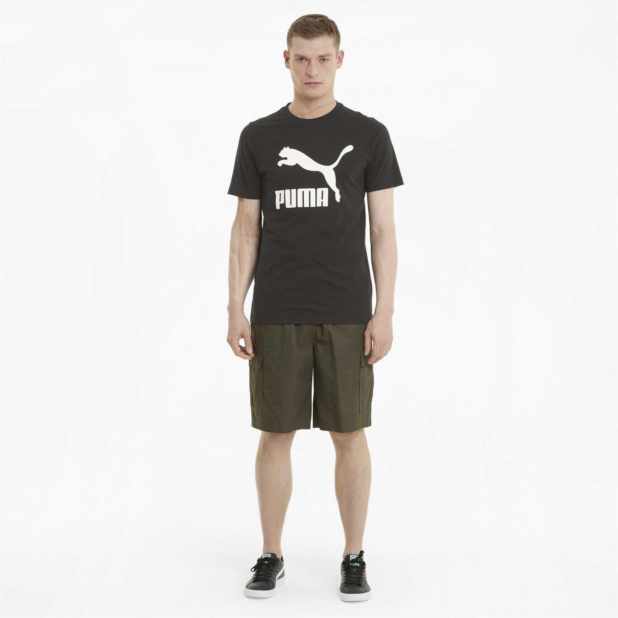 Black PUMA T-Shirt Herren Logo Classics T-Shirt