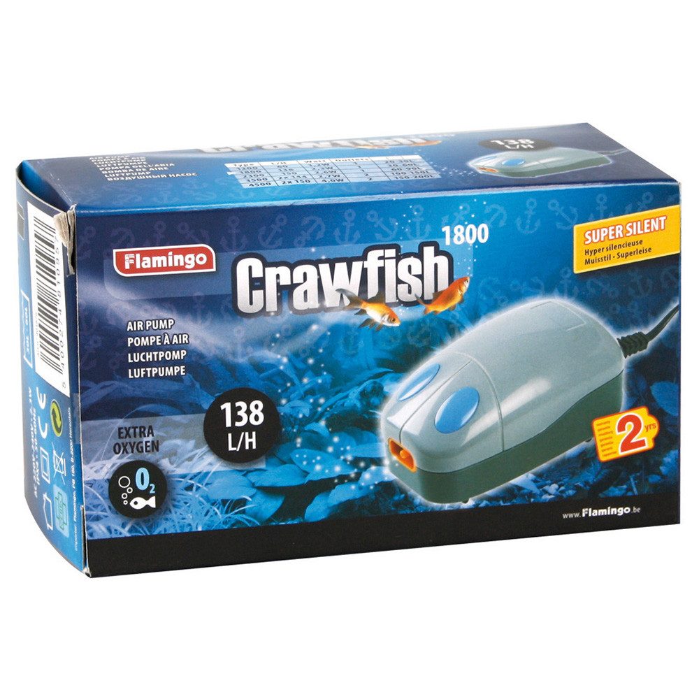 Flamingo Aquarium-Durchlüfterpumpe Luftpumpe Crawfish 1800