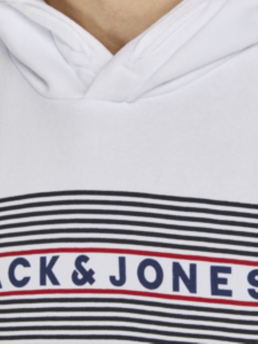 Jack & Jones white/PLAY2 LOGO Hoodie SWEAT HOOD JJECORP