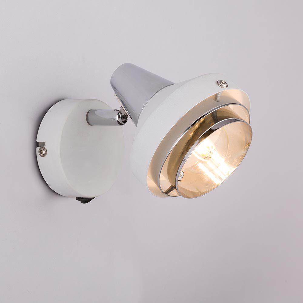 etc-shop LED Wandleuchte, Leuchtmittel inklusive, Chrom Spot im- verstellbar Zimmer Lampe Leuchte Wand Strahler Wohn