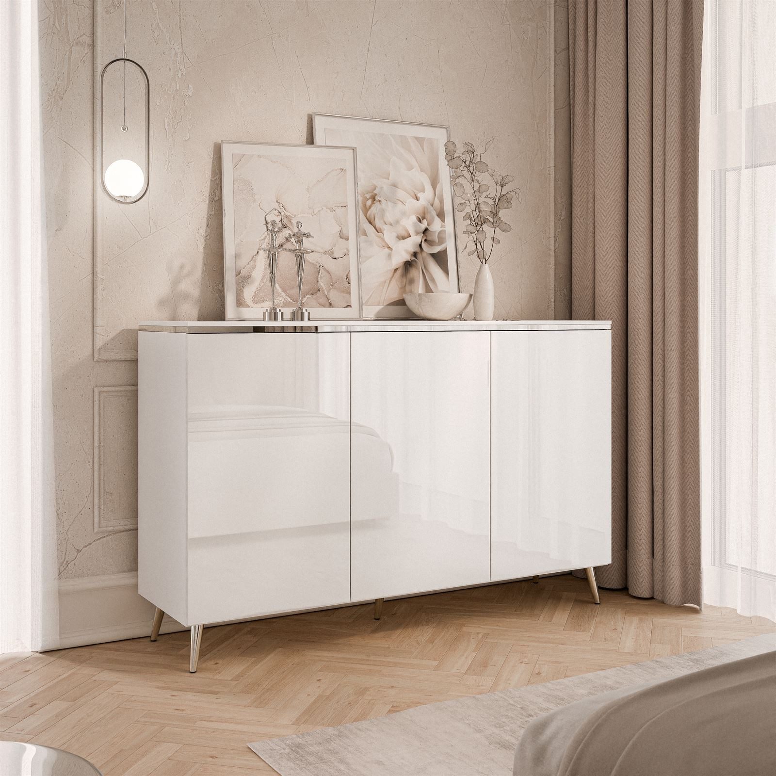 Lookway Kommode AURORA SILVER 3D mit Griffloses Öffnungssystem