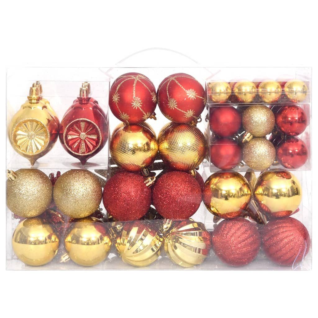 Christbaumschmuck 108-tlg vidaXL Gold Weihnachtsbaumkugeln Weihnachtskugel-Set Christbaumkugeln rot