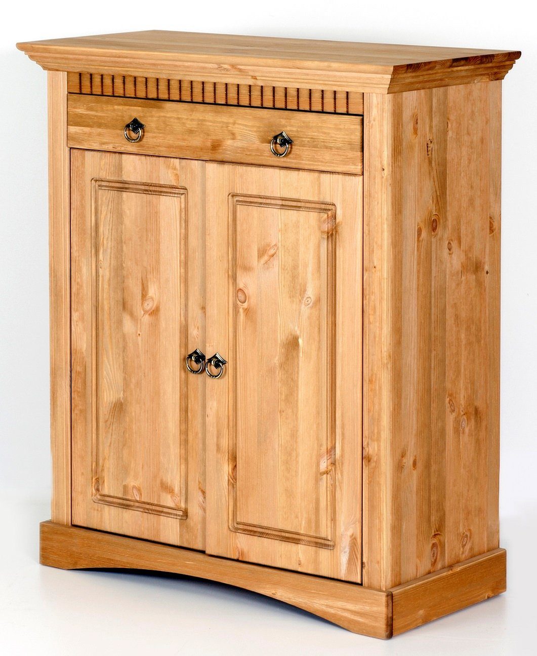 Clever-Moebel Kommode 2 trg Kommode aus Kiefernholz Schrank Sideboard, Breiet: 84cm, Tiefe: 39cm, Höhe: 97cm – Bild 4 von 4