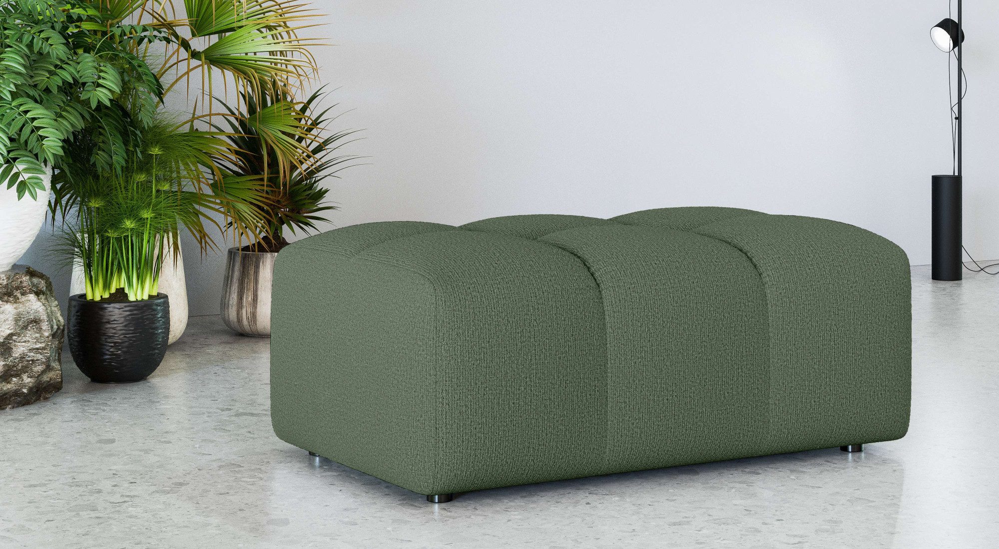 OTTO home Polsterhocker TUURE Sitzhocker, Bubble-Optik, Maße B/T/H: 124/80/46 cm, moderne Steppung, hoher Sitzkomfort und modernes Design