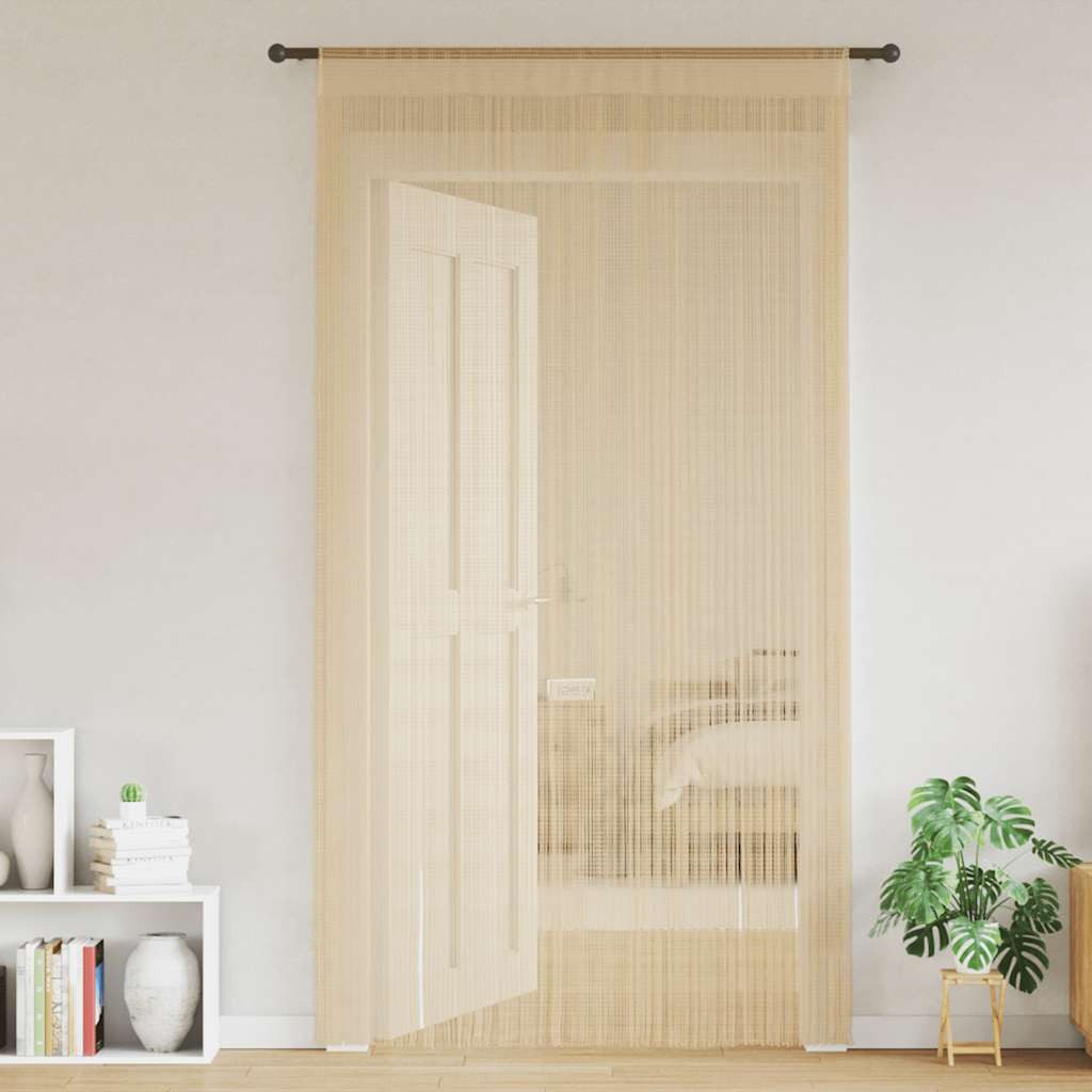 vidaXL Vorhang Fadenvorhänge 2 Stk. 100 x 250 cm Beige (2 St)