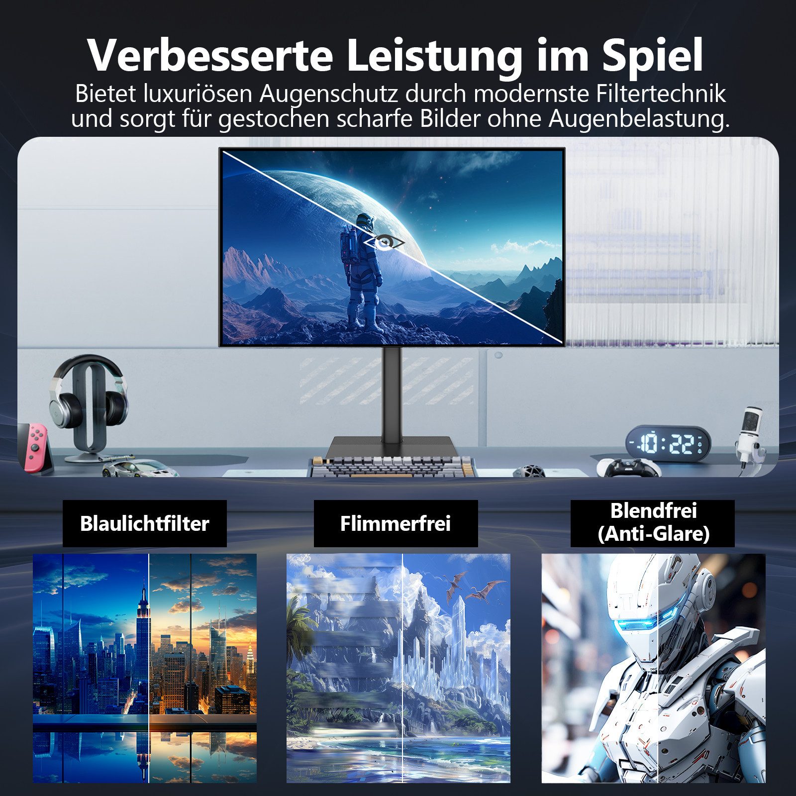 Z-EDGE 27" 144Hz 2K QHD 1440P IPS 1ms Gaming-Monitor (68,58 cm/27 ", 2560 × 1440 px, QHD (2K), 1 ms Reaktionszeit, 144 Hz, IPS, DP & HDMI‑Anschlüsse)