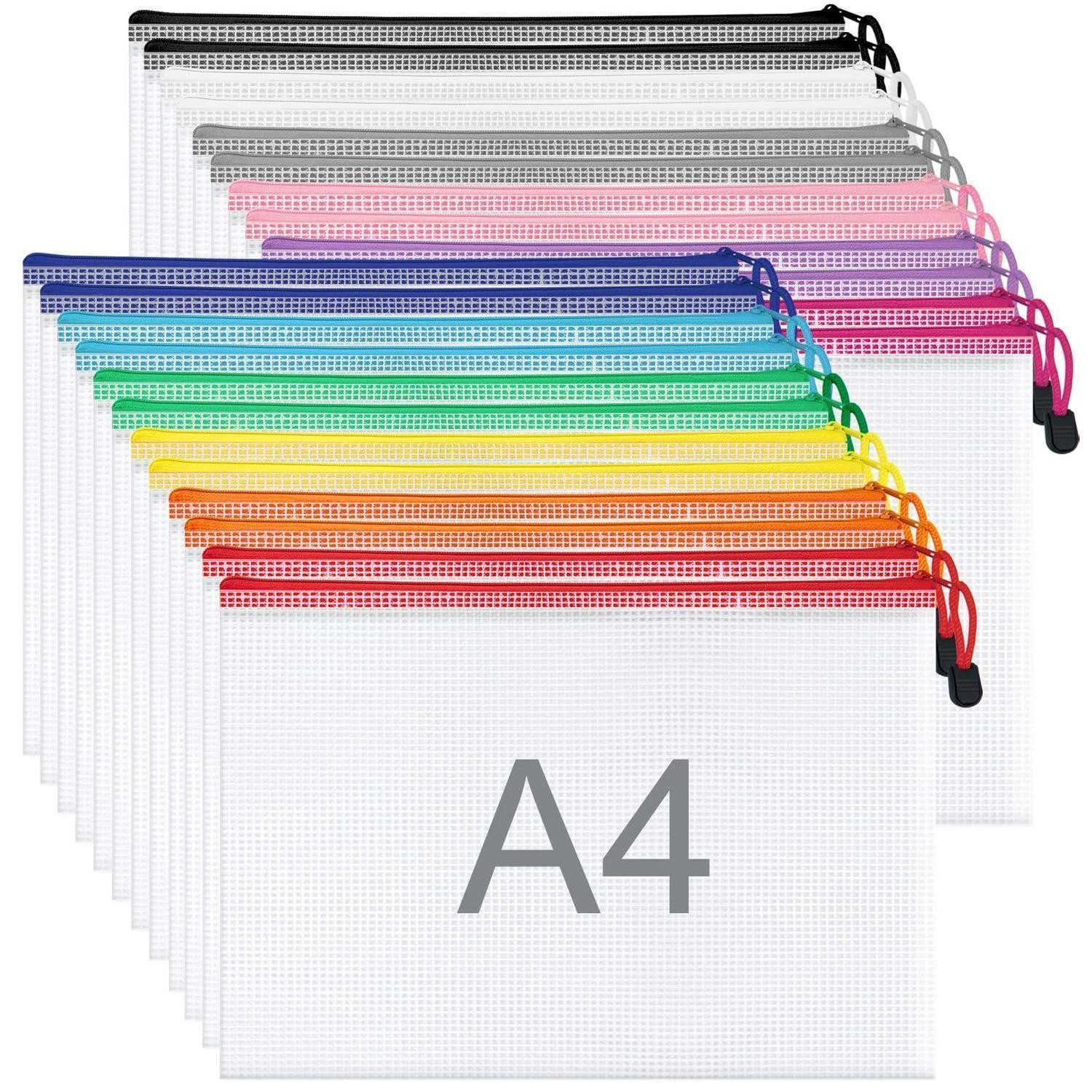 LuxusKollektion Organisationsmappe Dokumententaschen A4 24 Stk 12 Farben 33x23cm