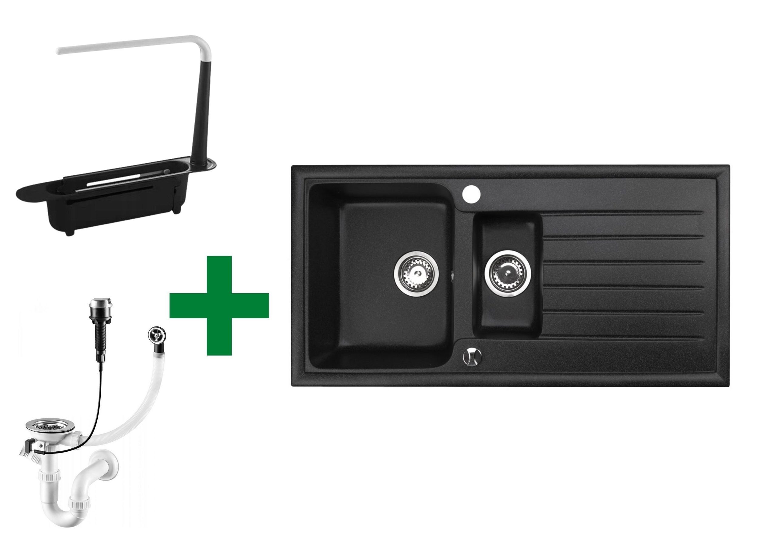 Faizee Möbel Granitspüle Granitspüle 100x50+Organizer (Armatur günstig online kaufen