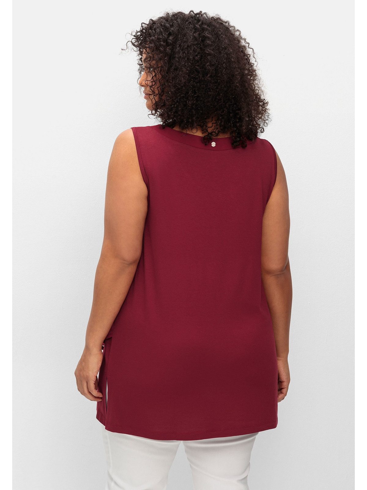 Sheego Longtop Große Größen mit Chiffon und blickdichtem Jersey