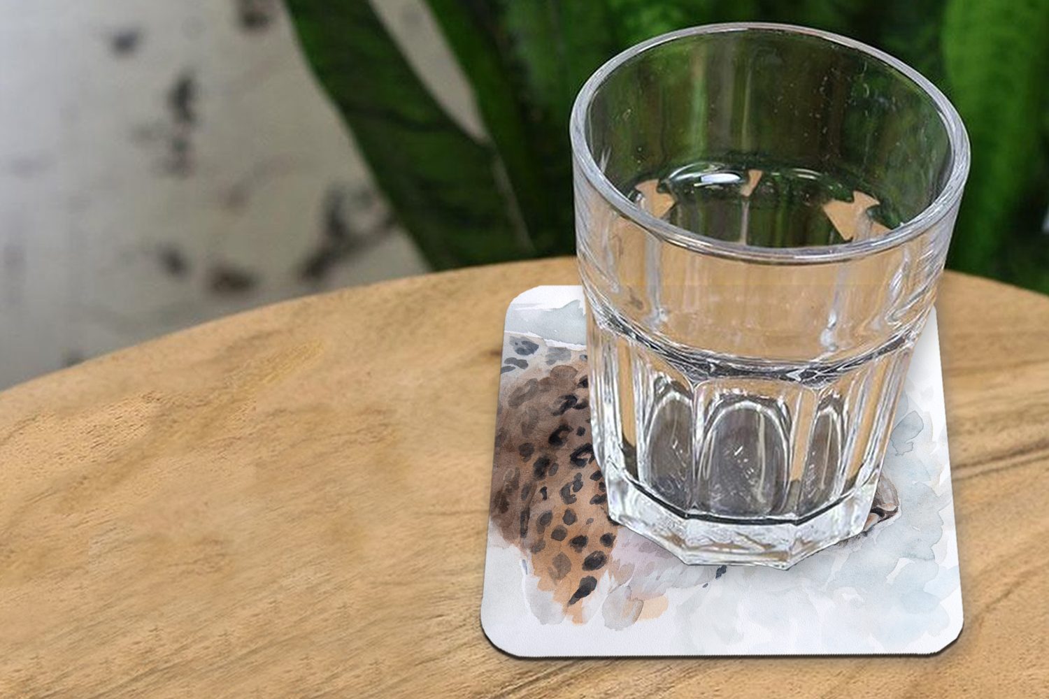 Panther Aquarell Tasse Gläser, für Tischuntersetzer, Tiere, MuchoWow - Glasuntersetzer, Korkuntersetzer, 6-tlg., Untersetzer, Glasuntersetzer Zubehör -