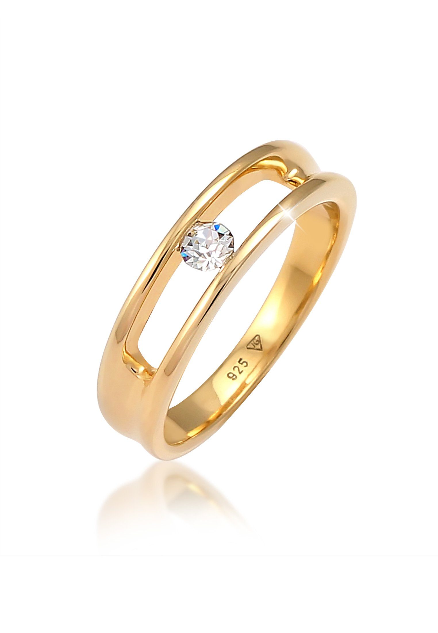 Fingerring Klassisch 925 Silber, mit Kristallen von Swarovski®