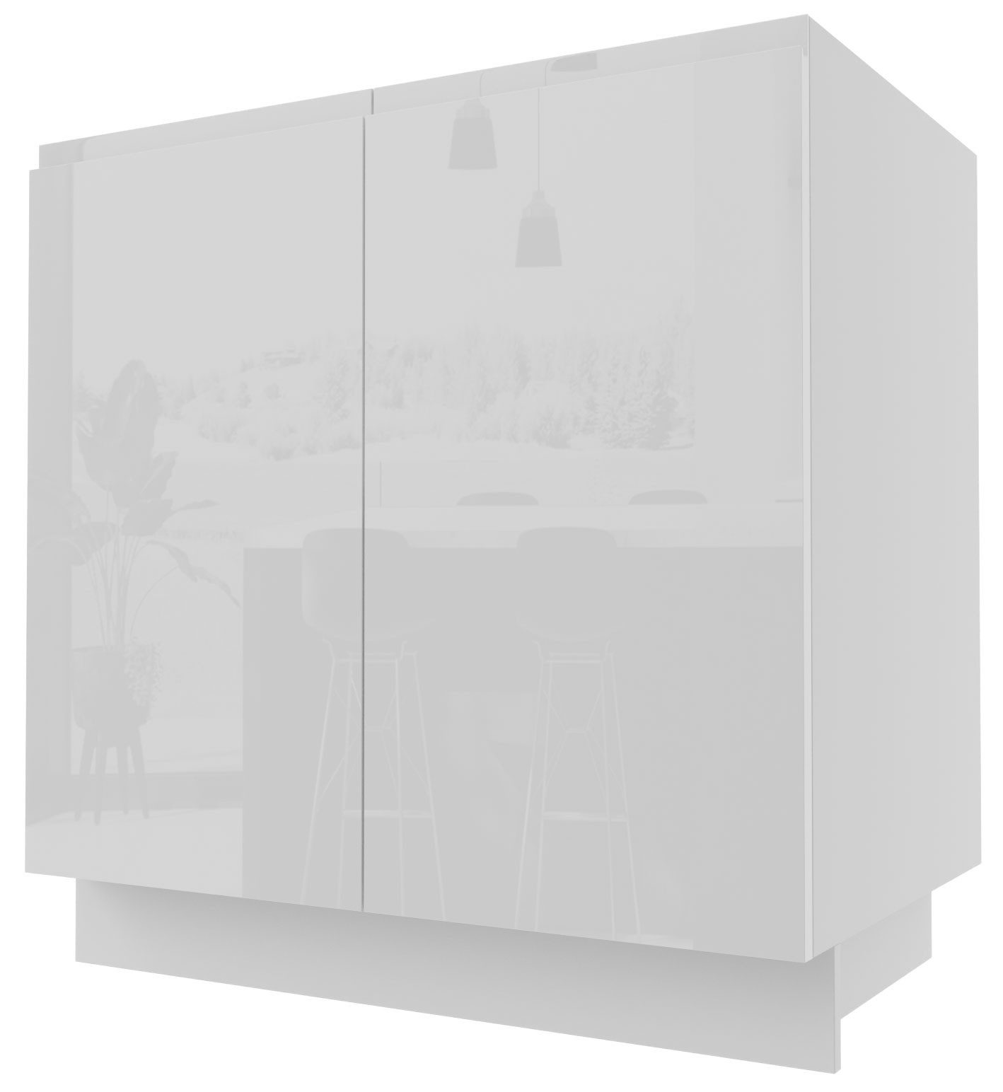 Feldmann-Wohnen Unterschrank Florence (Florence, 1-St) 80cm Front- & Korpusfarbe wählbar 2-türig mit Soft-Close-Funktion