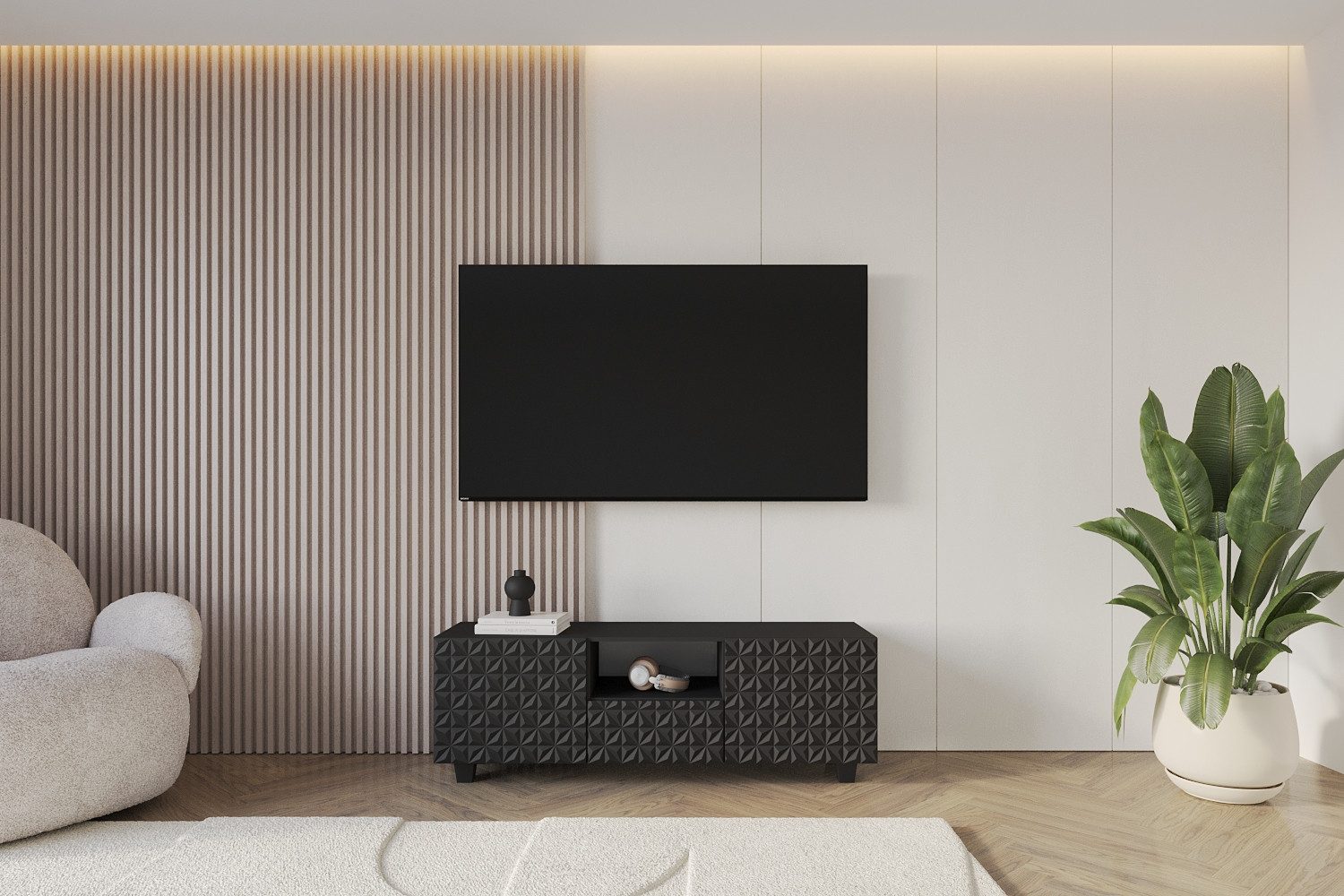 ALTDECOR Lowboard VIRA (1 St., TV-Schrank, TV Мебель, TV Cabinet, Fernsehtisch bodenstehend 140cm), Fernseher schrank, TV Kommode, TV Tisch, TV Sideboard, TV Boar