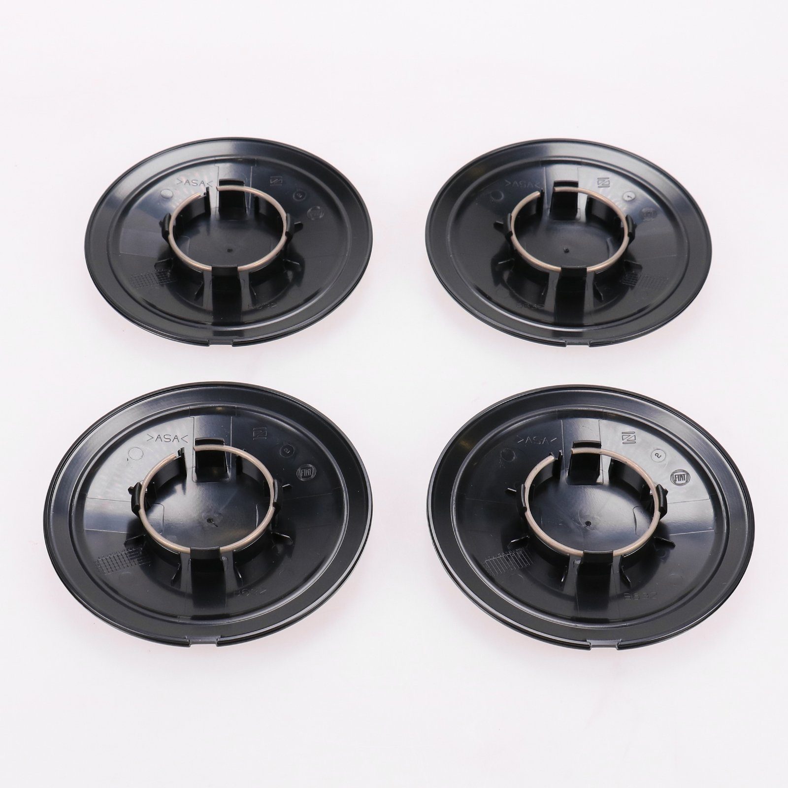 FIAT Original Wheel Cap Set for Alloy Wheels, Black/Chrome, 51884863 (4-piece set)