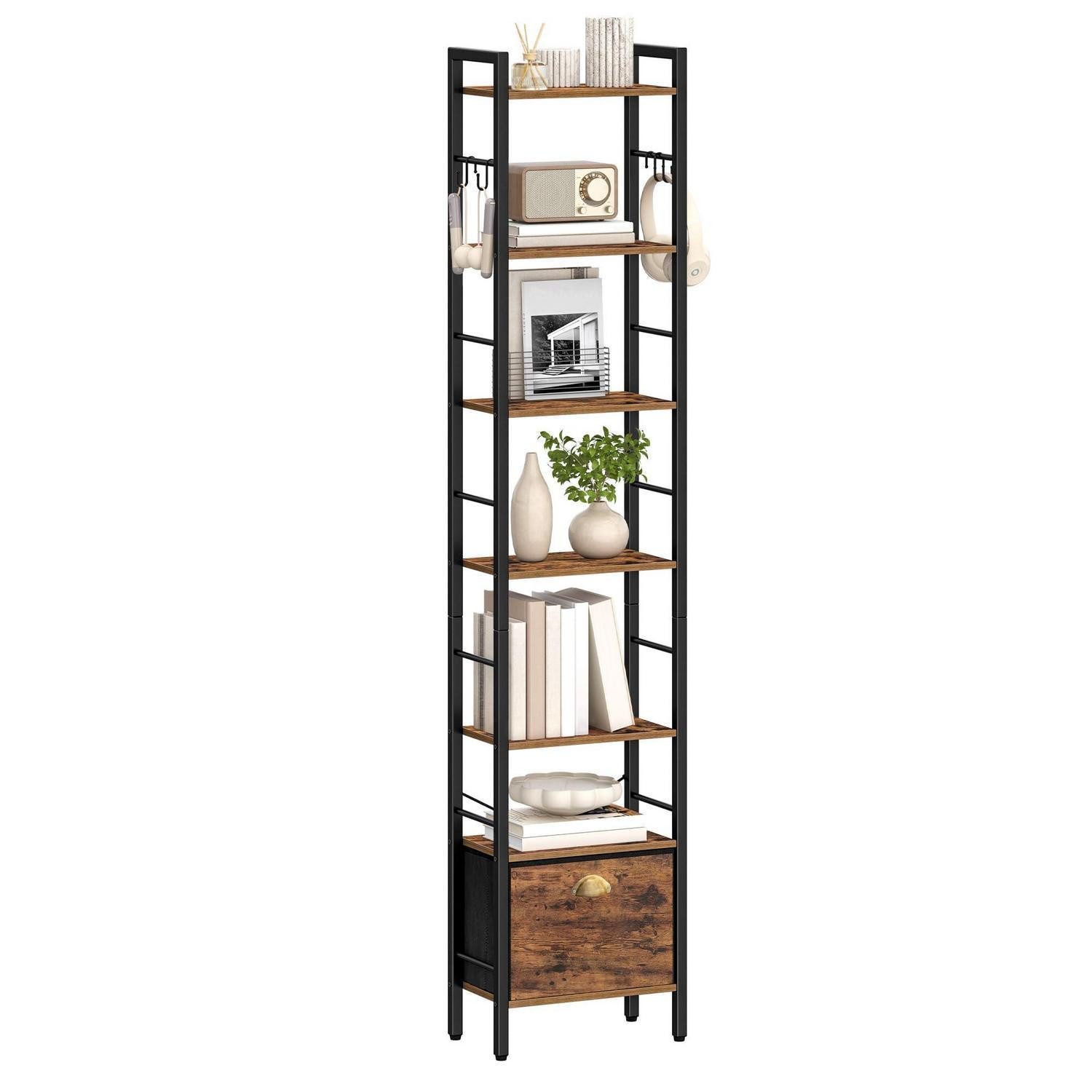 LuxusKollektion Bücherregal Bücherregal 7-Fach Vintagebraun 24x40x198.8cm