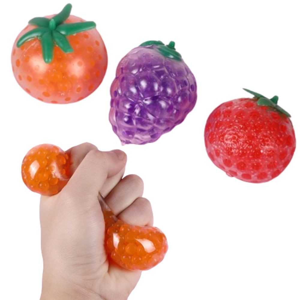 Fivejoy Hüpfspielzeug, (Quetschspielzeug Fruchtformen Squishy Stressbälle für Kinder und Erwachsene, 3 Stück – Stressball, sensorisches Spielzeug, Teigball, Fidget-Spielzeug, langlebig und lustig, 3-tlg), ideal für Angstlinderung, Zwangsstörungen, ADHS, ADD