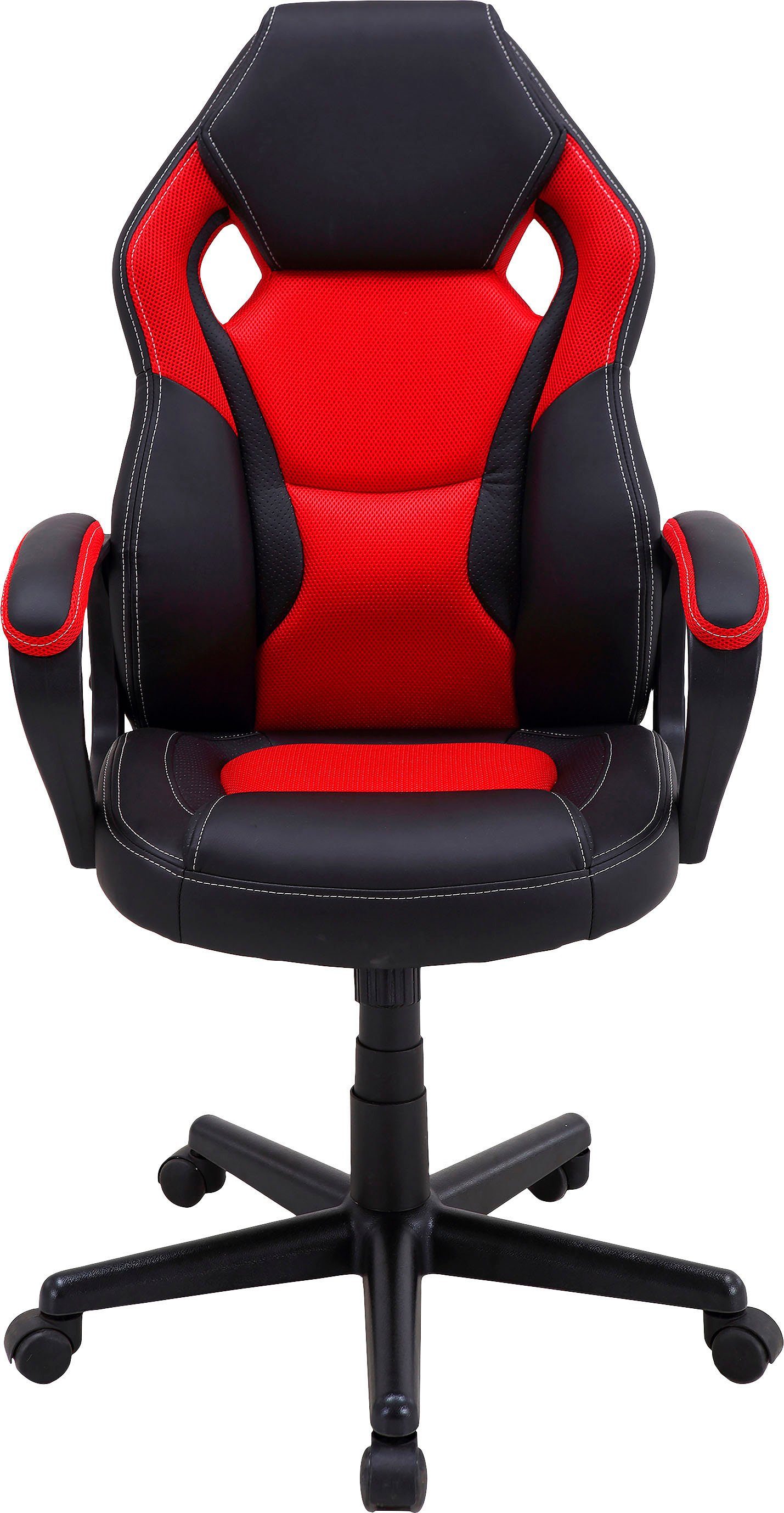 | schwarz verstellbarer rot Matteo, schwarz Schreibtischstuhl byLIVING / Gaming-Stuhl rot / Wippmechanik mit