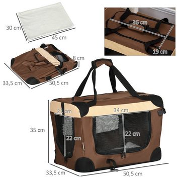 PawHut Tiertransportbox Hundebox, faltbar Hundetasche, Transporttasche, mit Kissen bis 4 kg, mit Kissen