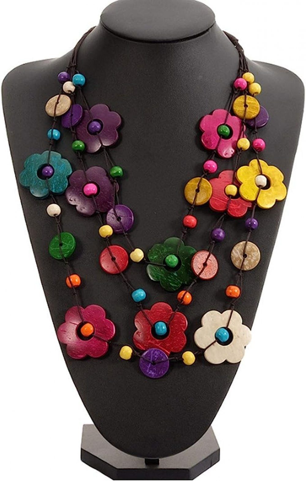 Vintage WaKuKa Halskette Boho (1-tlg) handgemachte lange Perlenkette Halskette Bead-Ketten-Set