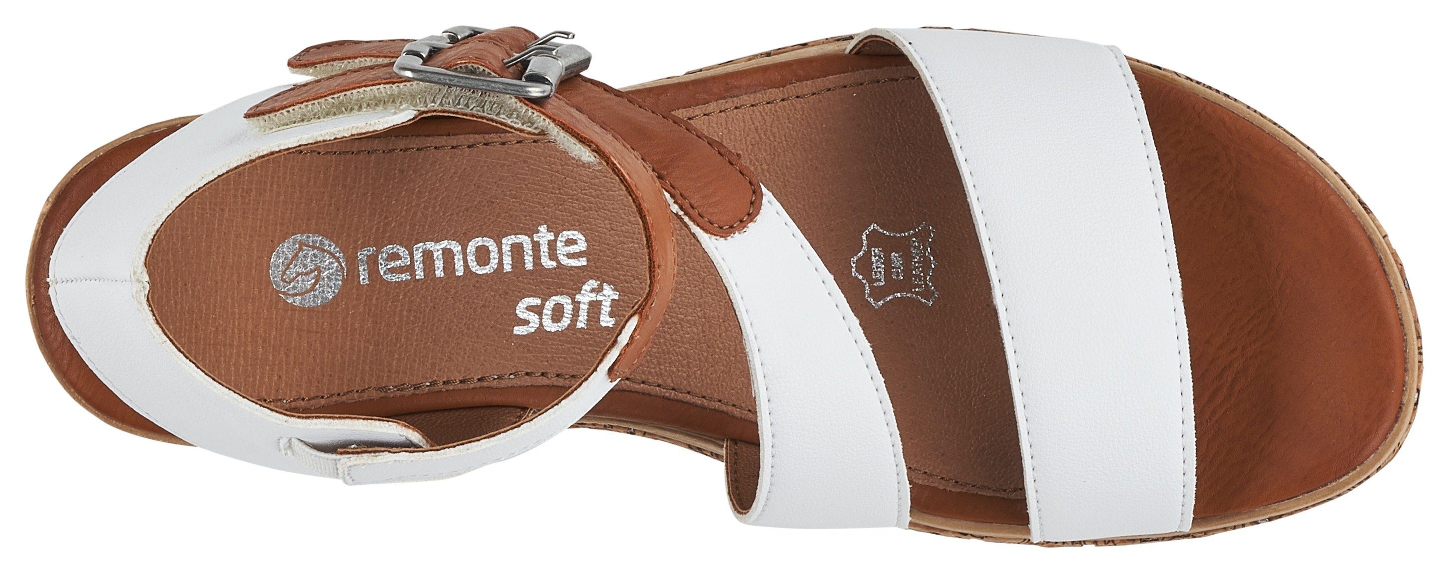 Sandalette Klettverschlüssen Remonte weiß-kombiniert mit