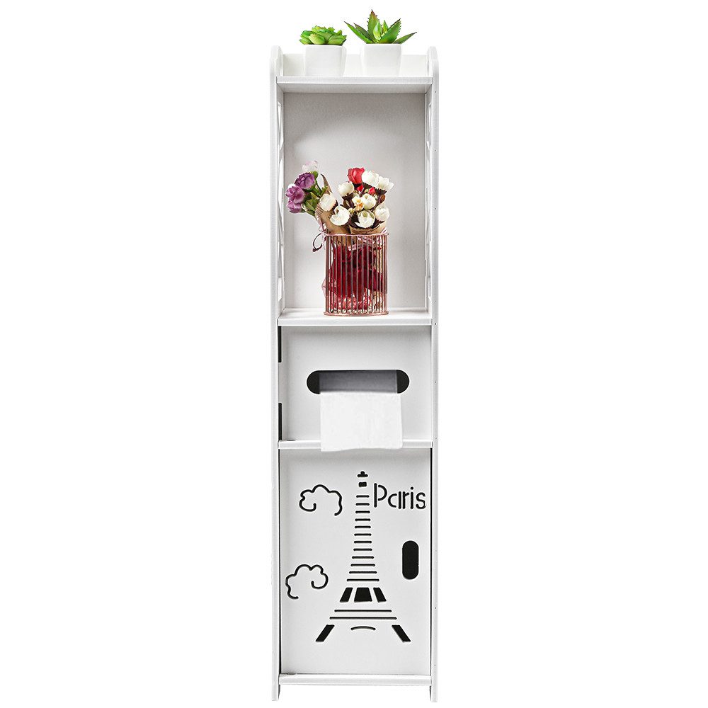 JEOBEST Badkommode Badschrank,Toilettenschrank für Kleinen Raum Platzsparend, (1-St, Badregal), Schmal mit Tür, 20x20x80 cm