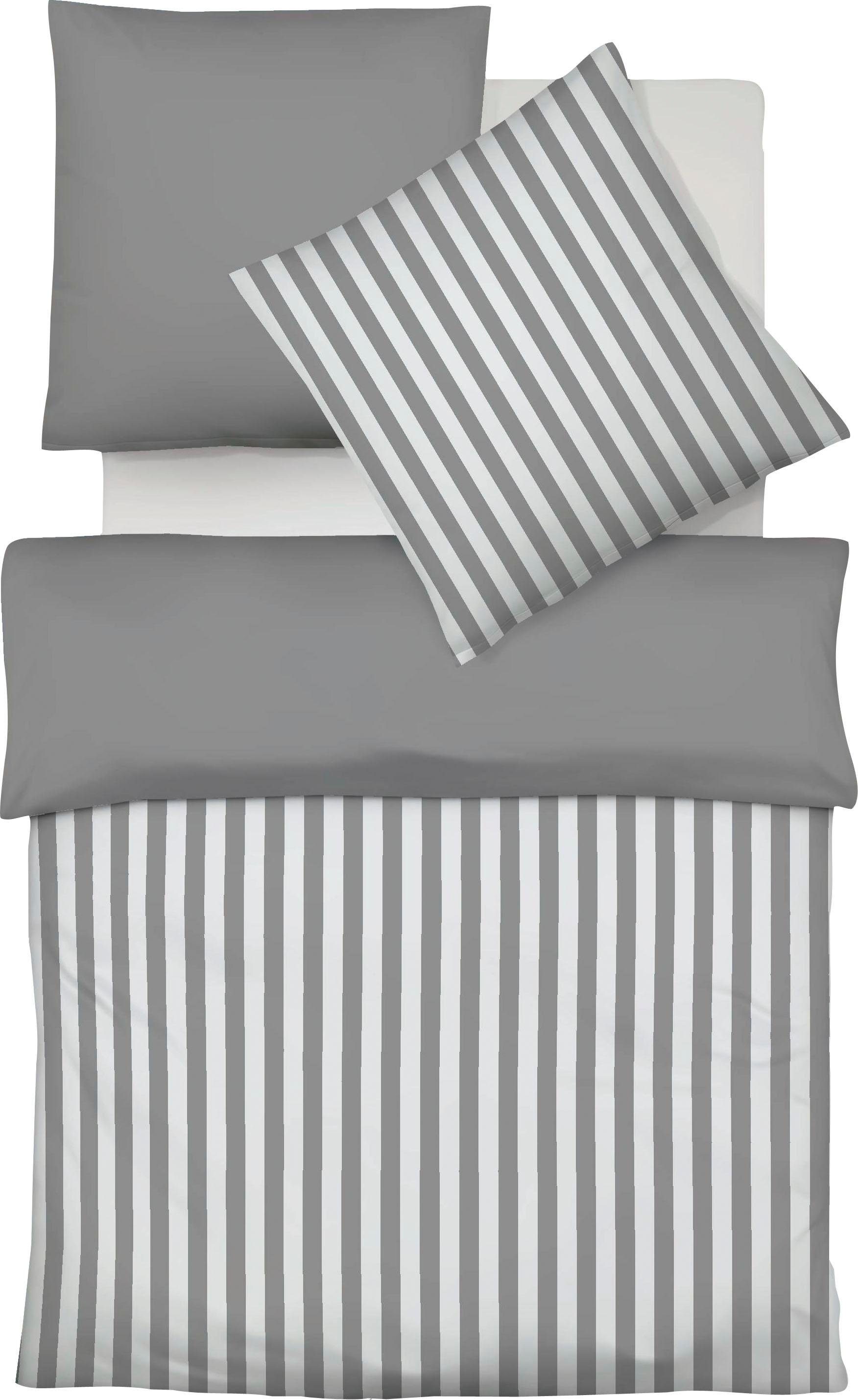 fleuresse Wendebettwäsche Porto, Buntgewebe, 2 teilig, 100% Baumwolle, in Gr. 135x200, 155x220, 200x200cm, Reißverschluss