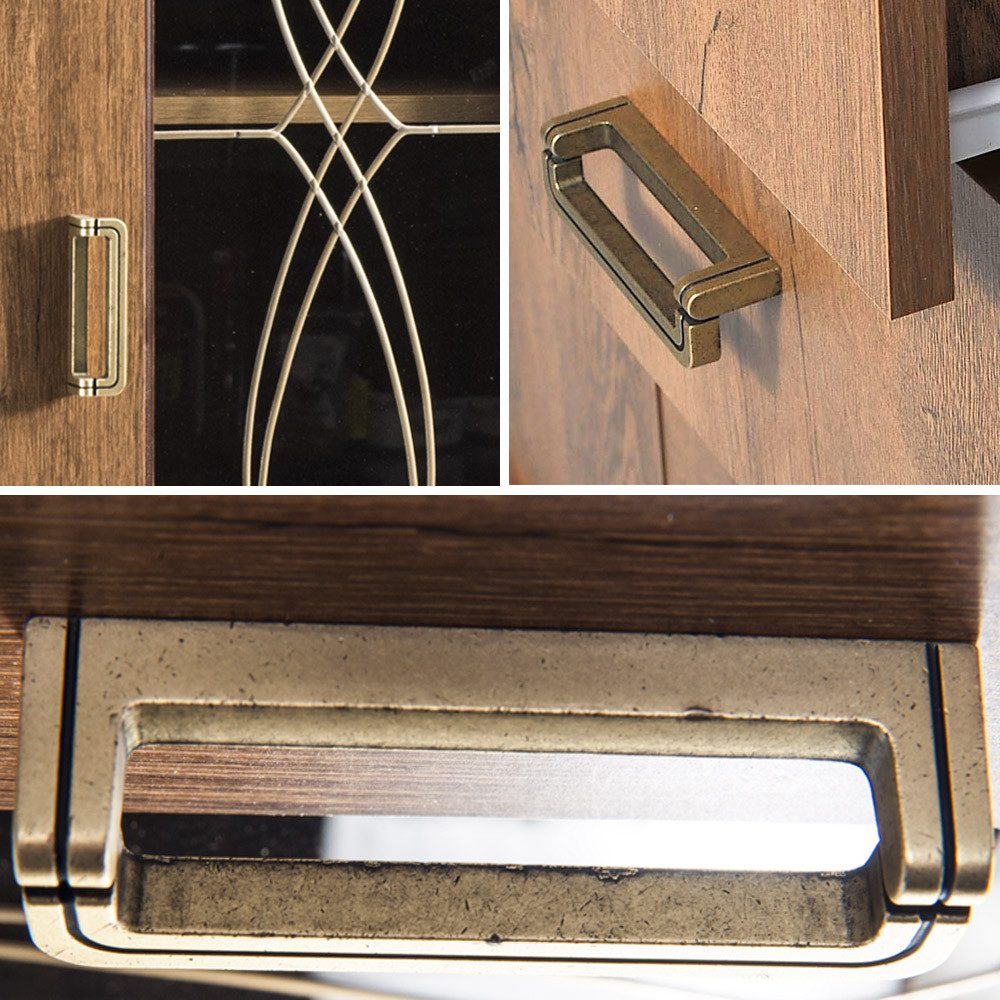 Lomadox Vitrine TEORA-161 in Lefkas Eiche Standvitrine Glastüren mit Verzie günstig online kaufen