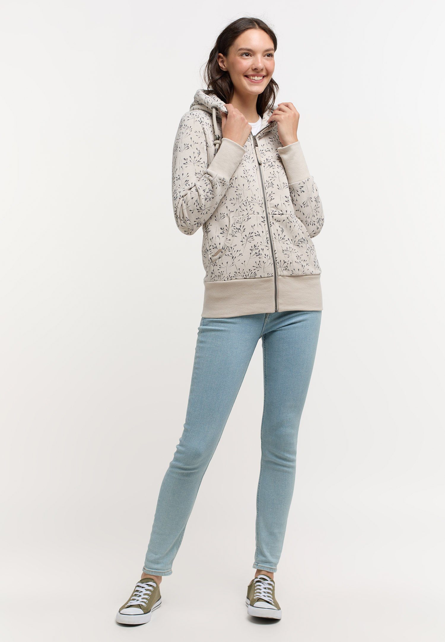 ZIP BONE NESKA Sweatshirt Ragwear & Mode FLOWERY Nachhaltige Vegane