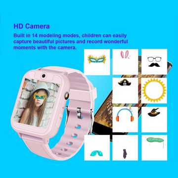 ZREE Smartwatch mit Spiele, Telefon Kinder Smartwatch (1,54 Zoll), LBS, Musik Schrittzähler Wecker-Kids smart Watch telefonieren Geschenk