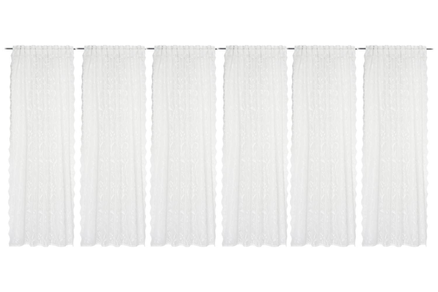 Gözze Vorhang ROMANTIK, Weiß, verdeckte Schlaufen, 6er Set (6 St), verdeckte Schlaufen, transparent, Polyester, 140 x 245 cm