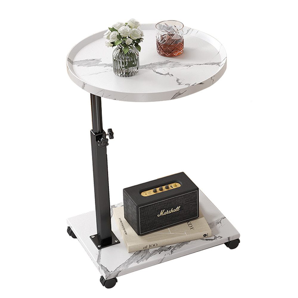 TUWENA Beistelltisch Beistelltisch C-Form Höhenverstellbar mit Rollen, Couchtisch 45-80 cm, Mobiler Beistelltisch für Sofa Bett, Schlafzimmer Wohnzimmer Balkon