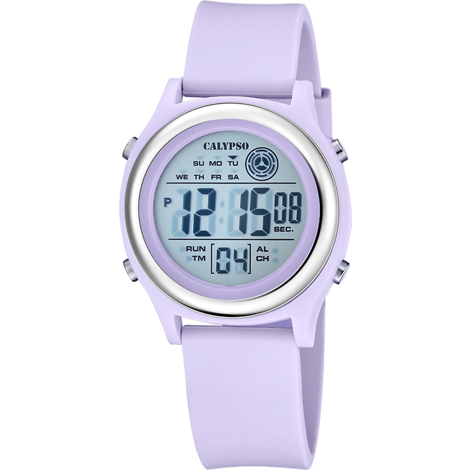 Calypso Digitaluhr Digital Crush Damenuhr K6083-2 Flieder Kunststoffband 35,4 mm
