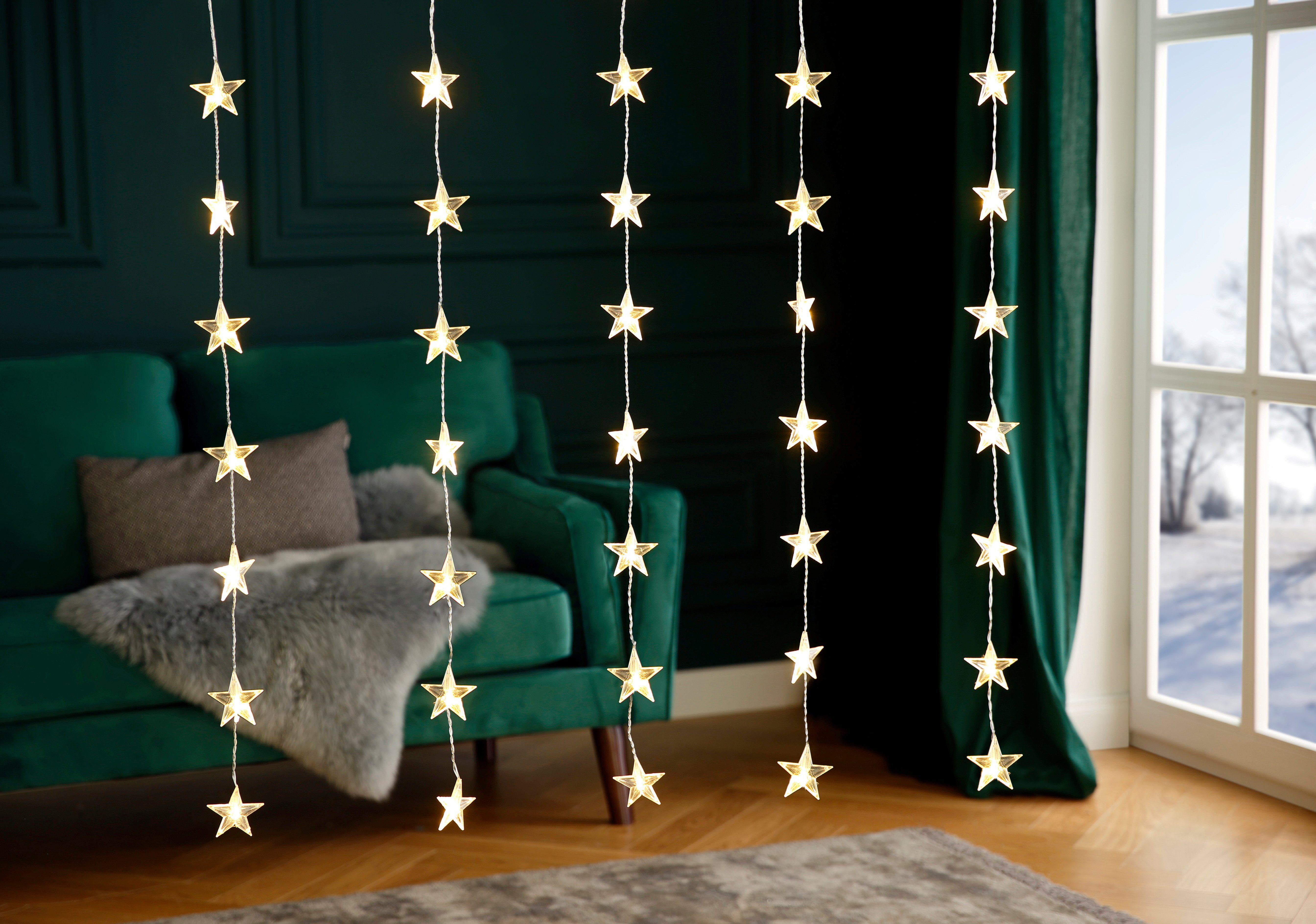 Star-Max LED-Lichtervorhang LED-Fenster-Vorhang Weihnachtsdeko,