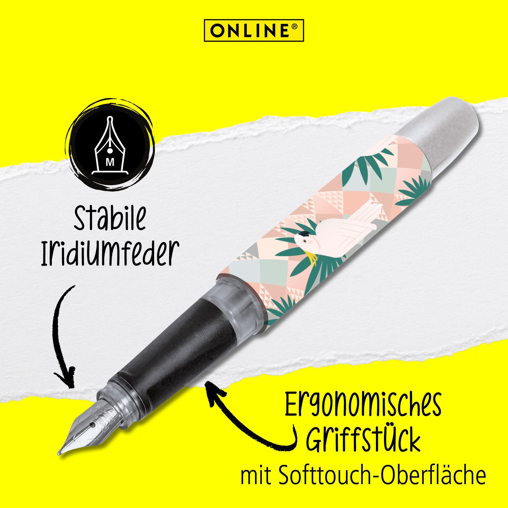 Online Pen Füller Campus Füllhalter, ergonomisch, ideal für die Schule, hergestellt in Deutschland
