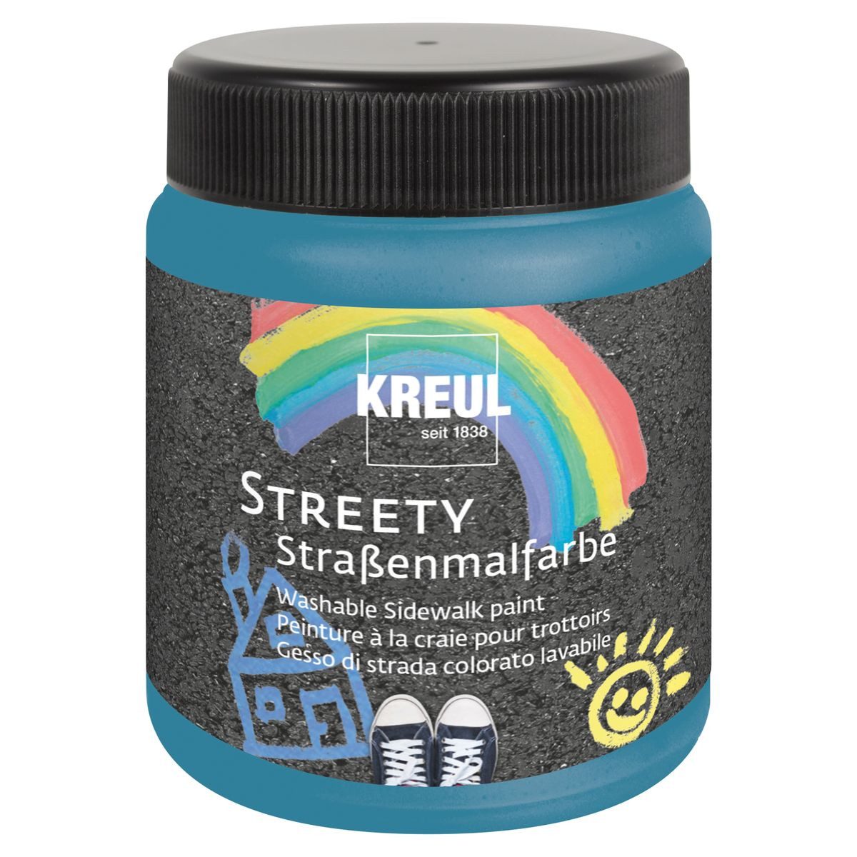 C. KREUL Kreidefarbe KREUL Straßenmalfarbe Streety badelatschenblau 200ml Dose