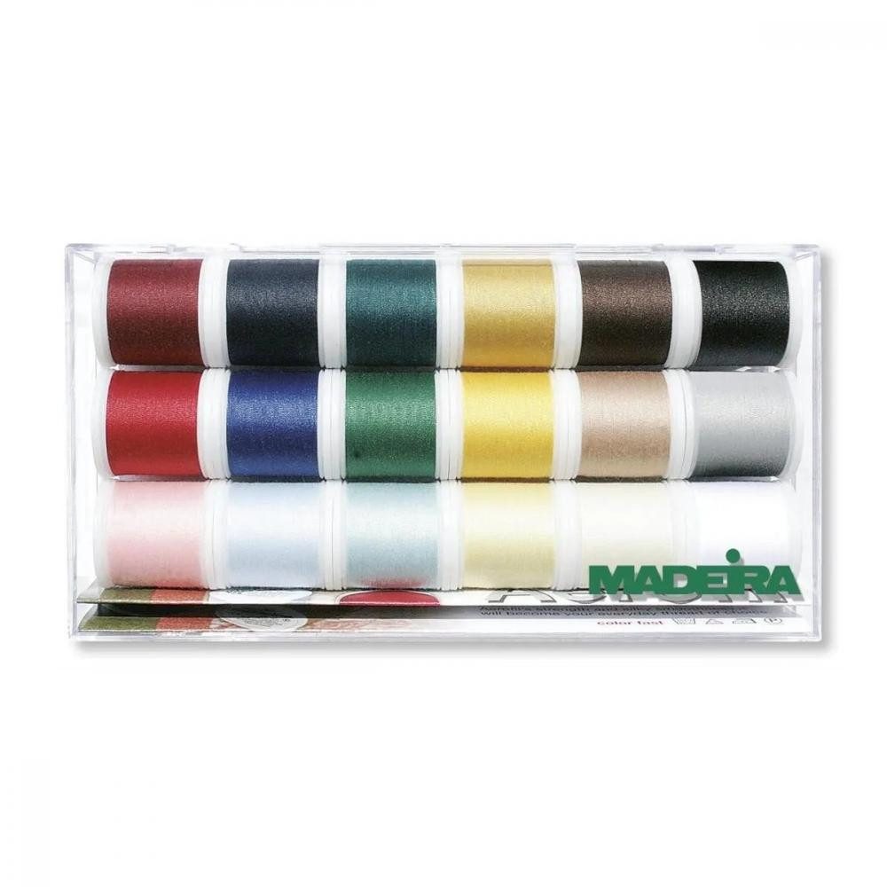Madeira - Nähgarnbox Aerofil Allesnäher 18 Farben / 200 m Nähgarn, 200 m (Set, 18 Farben)