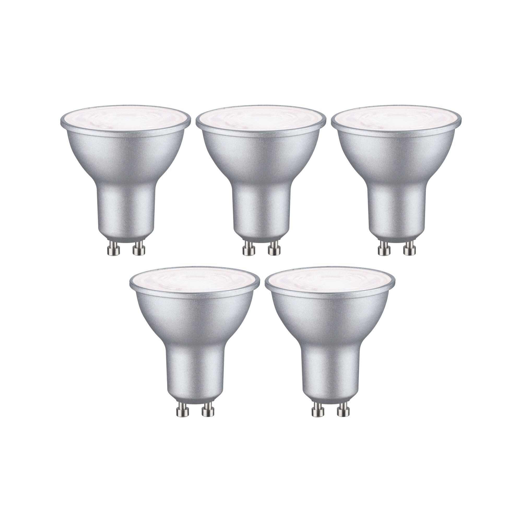 Paulmann LED-Leuchtmittel 5er Pack 460lm 4000K 4,9W RAL 9006 230V, GU10, 5 St., Neutralweiß – Bild 4 von 5