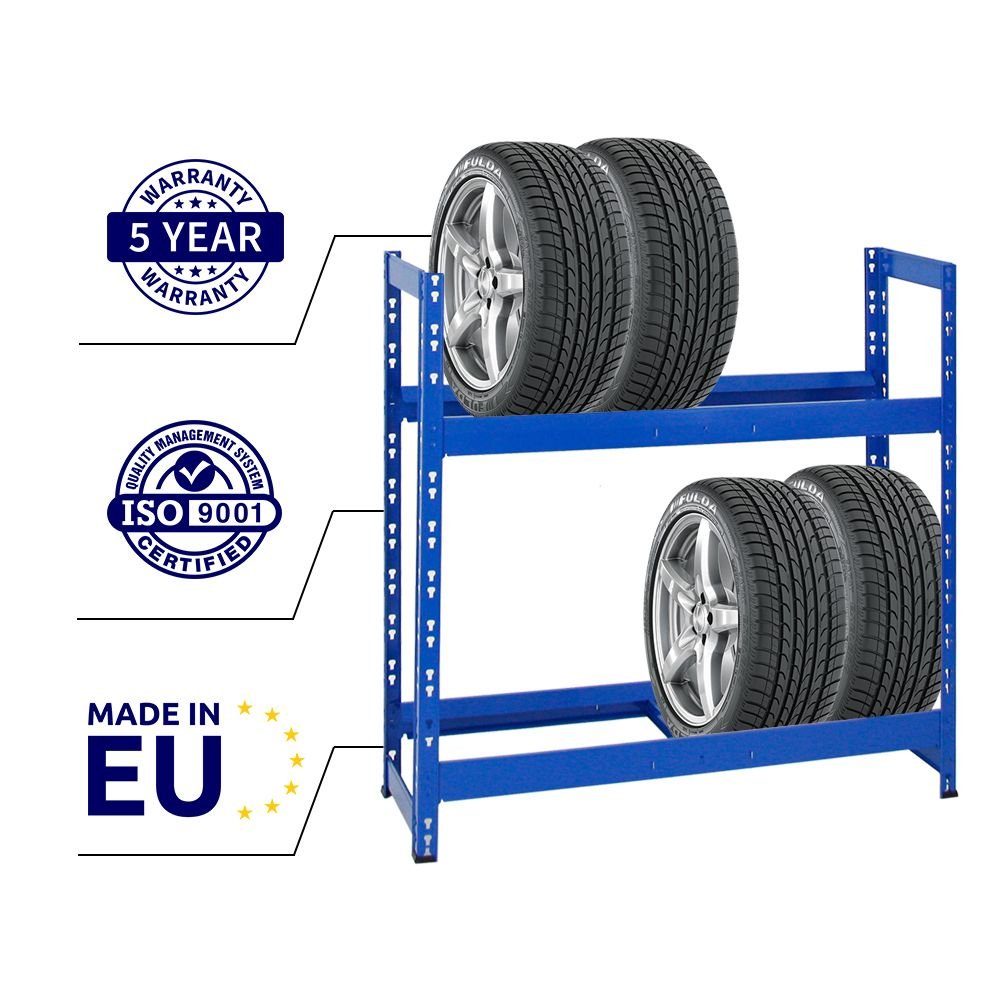 Ablageregal Mega 2x 16 Reifenregal Reifen Blau cm Tiger PROREGAL® HxBxT 100x110x35 Deal