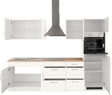HELD MÖBEL Küchenzeile Stockholm, Breite 270 cm, mit hochwertigen MDF Fronten im Landhaus-Stil