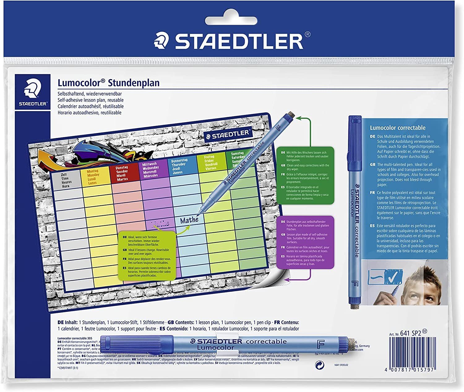 STAEDTLER Schülerkalender STAEDTLER Stundenplan-Set Lumocolor correctable, DIN A4