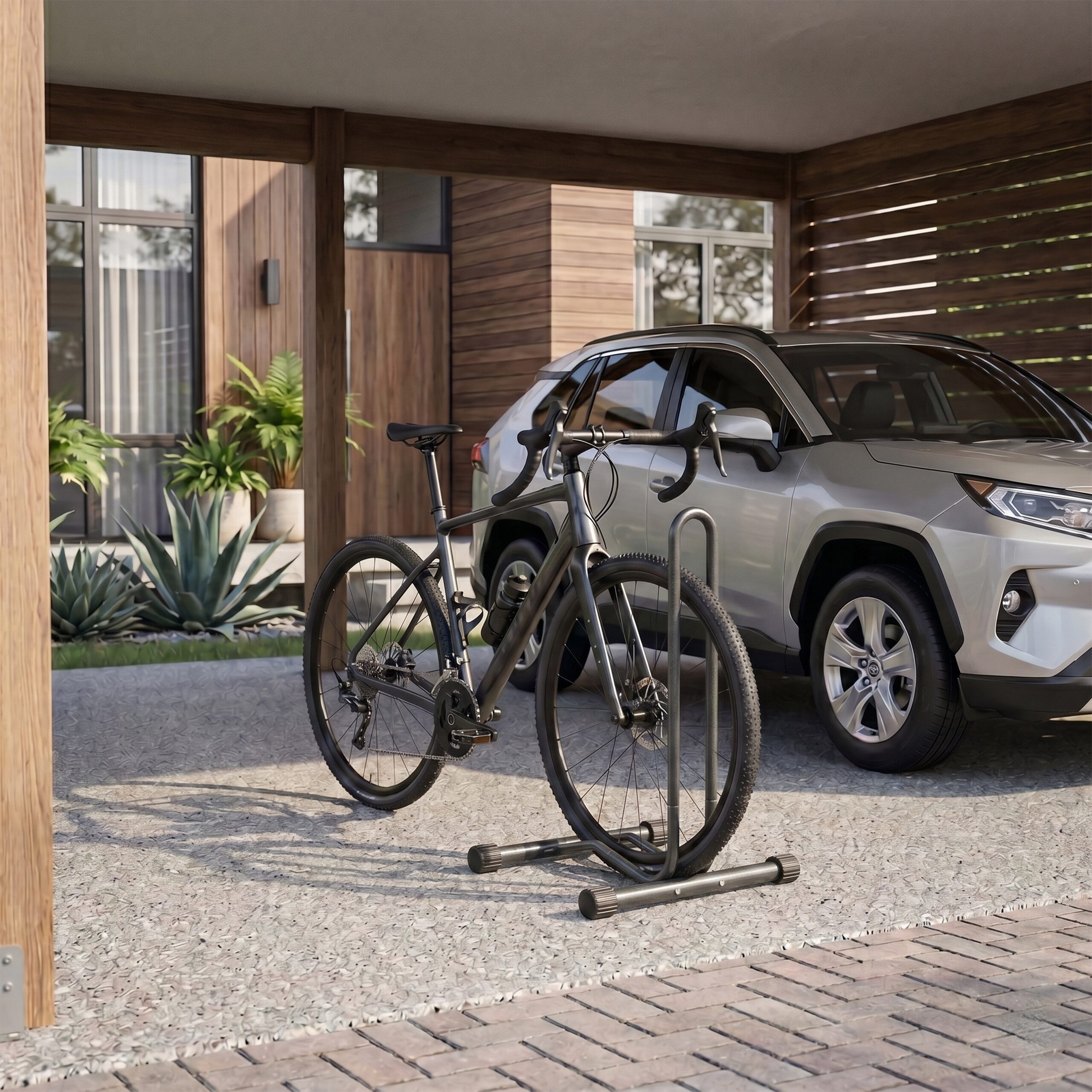 relaxdays Fahrradständer bis 29 Zoll, anthrazit.