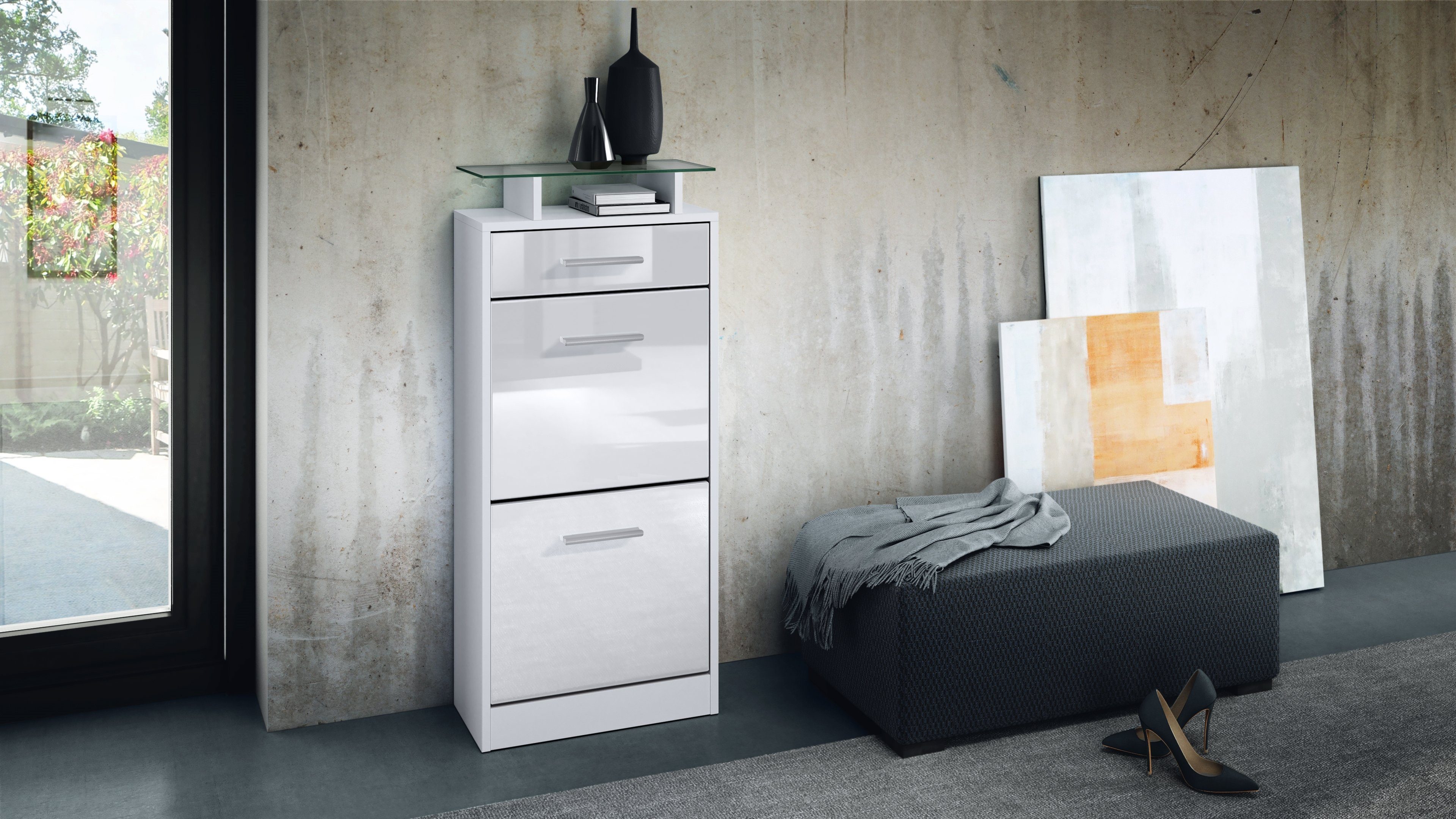 Vladon Schuhschrank Loret V2 (Schuhkipper für 8 Paar Schuhe, mit 2 Klappen, günstig online kaufen