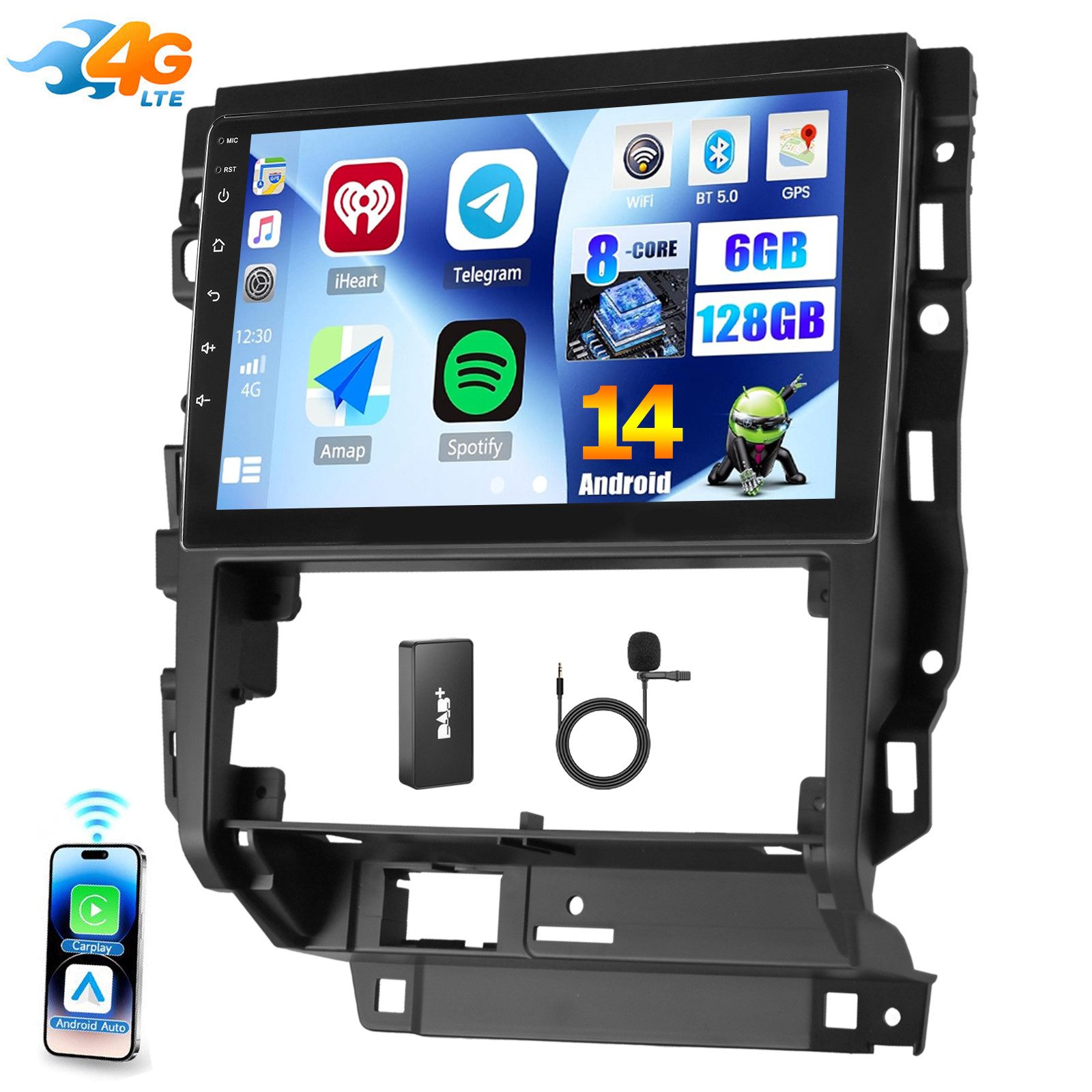 ESSGOO 9" 6+128G DAB+ Android 15 Autoradio 4G Für VW Bora Golf 4 1J Carplay Autoradio (6GB+128GB, RDS, 4G LTE, Digitalradio (DAB), FM, AM, Carplay Android Auto Bluetooth EQ USB GPS Navi WIFI Touchscreen)